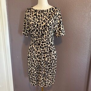 Kate Spade Black and Cream Leopard Print Mini Dress